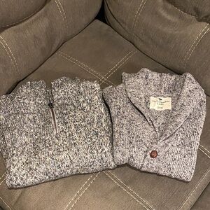 Abercrombie Boys Zip Up Sweater and Button Up Sweaters - Gray